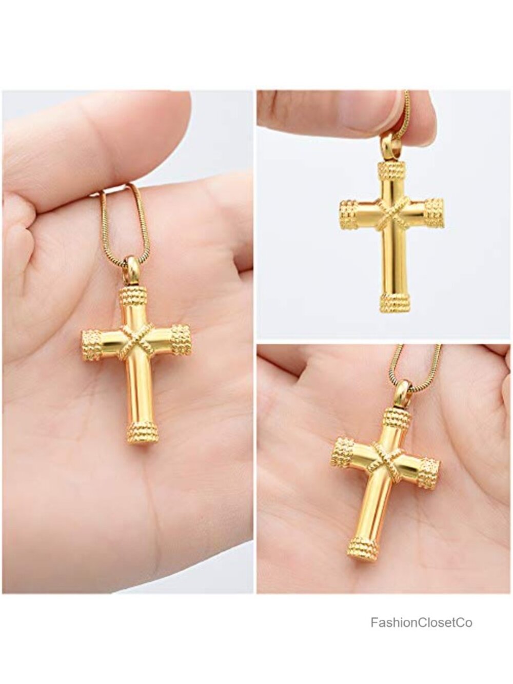 316L Stainless Steel Cremation Urn Pendant Necklace Memorial Keepsake Engravable - Picture 5 of 6